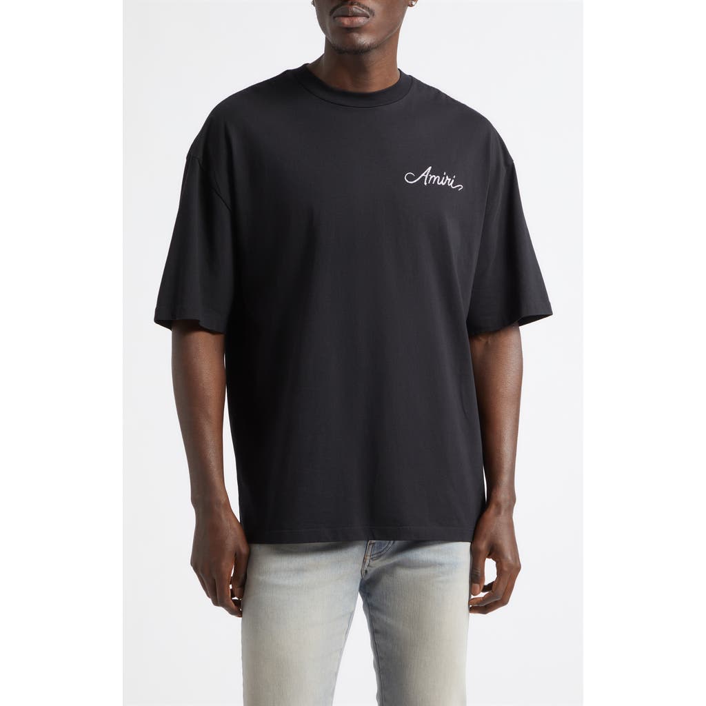 AMIRI AMIRI Oversize MA Check Patch Appliqué Skate T-Shirt