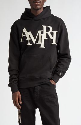 AMIRI AMIRI Oversize Staggered Logo Pullover Hoodie