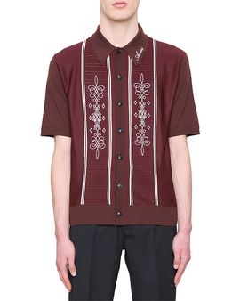 Amiri amiri Paneled Knit Short Sleeve Shirt