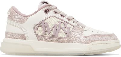 AMIRI AMIRI Pink & Off-White Pebbled Classic Low Sneakers