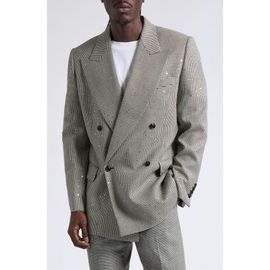 AMIRI AMIRI Sequin Houndstooth Double Breasted Sport Coat