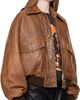 AMIRI AMIRI Tan Faded Leather Bomber Jacket - 2