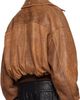 AMIRI AMIRI Tan Faded Leather Bomber Jacket - 3