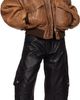 AMIRI AMIRI Tan Faded Leather Bomber Jacket - 4
