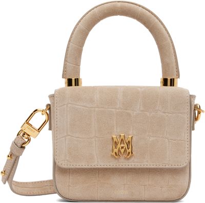 AMIRI AMIRI Taupe Croc Suede Micro MA Bag