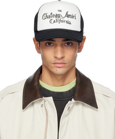 AMIRI AMIRI White & Black 'Chateau Amiri' Foam Trucker Cap