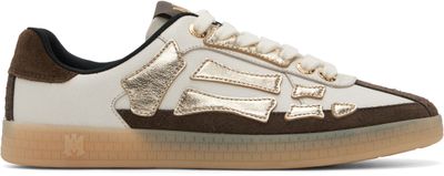 AMIRI AMIRI White & Brown Metallic Pacific Bones Sneakers