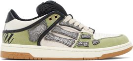 AMIRI AMIRI White & Green XL Skel Top Low Sneakers