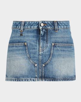 Amiri Denim Carpenter Mini Skirt