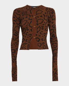 Amiri MA Buttoned Snake-Print Cardigan