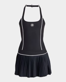 Amiri MA Pleated Halter Mini Tennis Dress