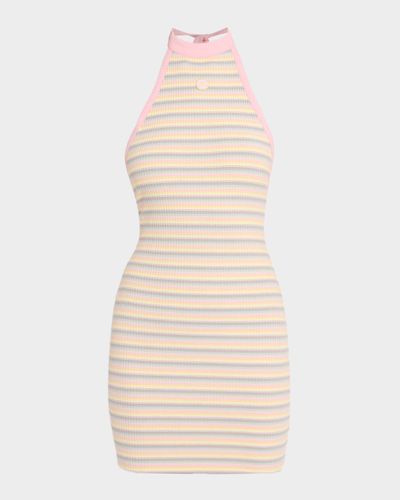 Amiri MA Striped Rib Halter Mini Dress