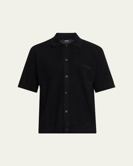 Amiri Men's Crochet-Knit Mesh Cotton Shirt