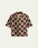 Amiri Men's Crochet MA-Knit Checkerboard Short-Sleeve Shirt - 1