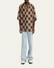 Amiri Men's Crochet MA-Knit Checkerboard Short-Sleeve Shirt - 2