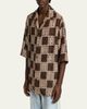Amiri Men's Crochet MA-Knit Checkerboard Short-Sleeve Shirt - 4