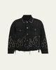 Amiri Men's Oversized Studded Flame Black Denim Jacket - 1