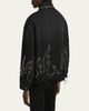 Amiri Men's Oversized Studded Flame Black Denim Jacket - 3