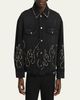 Amiri Men's Oversized Studded Flame Black Denim Jacket - 4