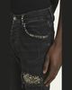Amiri Men's Studded Rip and Repair Black Denim Skinny Jeans - 5