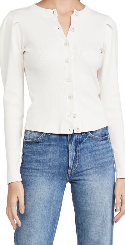 AMO AMO Puff Sleeve Cardigan Off White XS