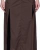 AMOMENTO AMOMENTO Brown Side Vent Long Maxi Skirt - 1