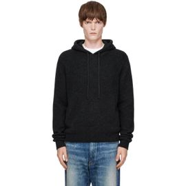 AMOMENTO AMOMENTO Gray Racoon Knit Hoodie