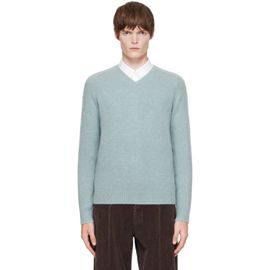 AMOMENTO AMOMENTO Green Racoon V-Neck Sweater
