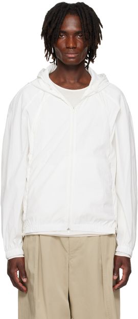 AMOMENTO AMOMENTO White Nylon Hooded Jacket