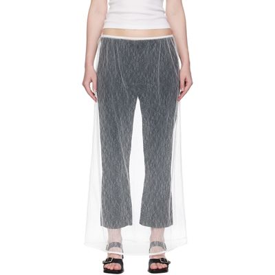 AMOMENTO AMOMENTO White Sheer Lace Long Maxi Skirt