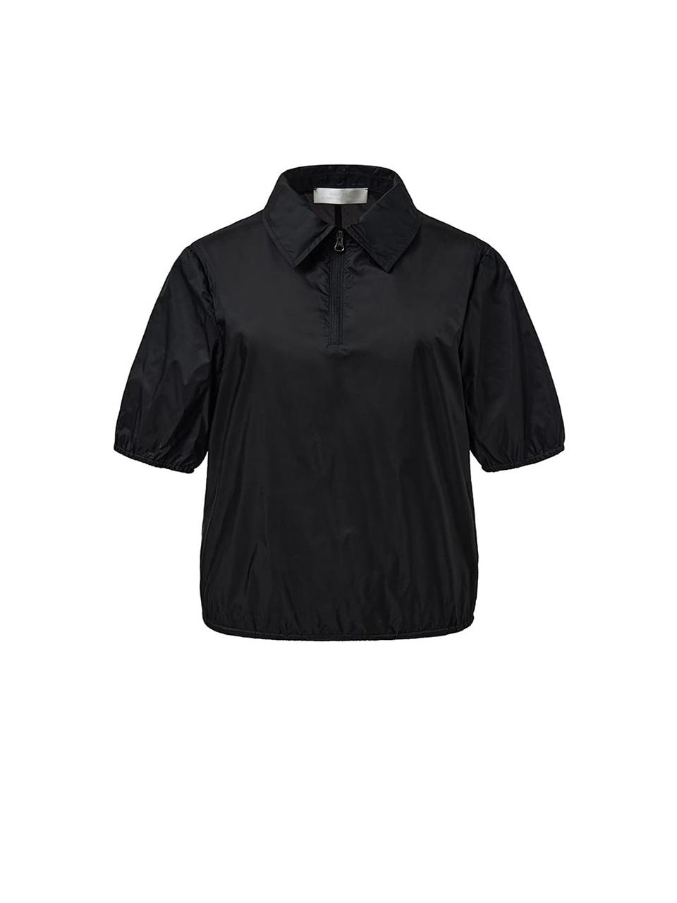 AMOMENTO - SHEER HALF ZIP-UP JACKET [BLACK]