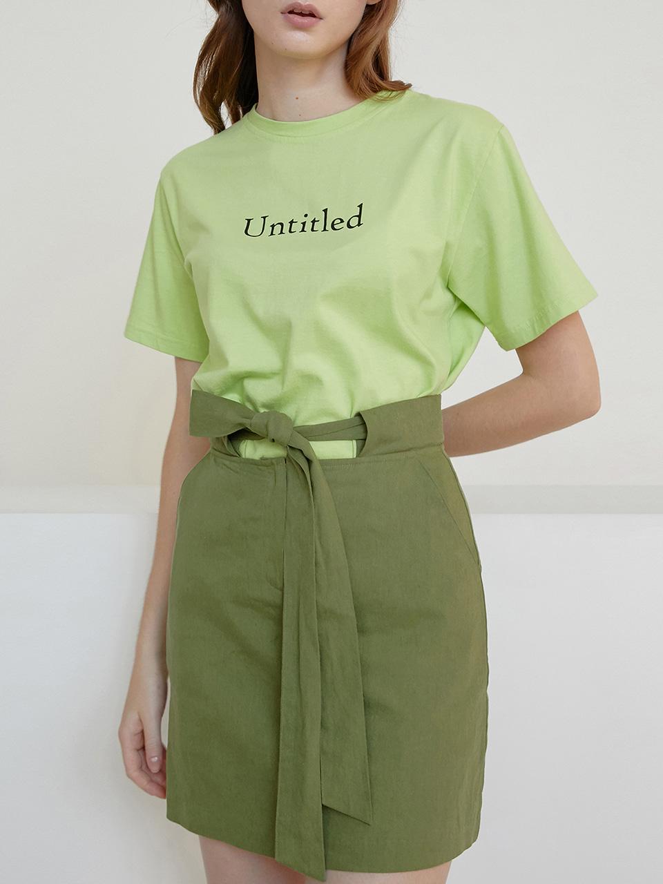 AMONG Belt Front Zipper Mini Skirt [Khaki]
