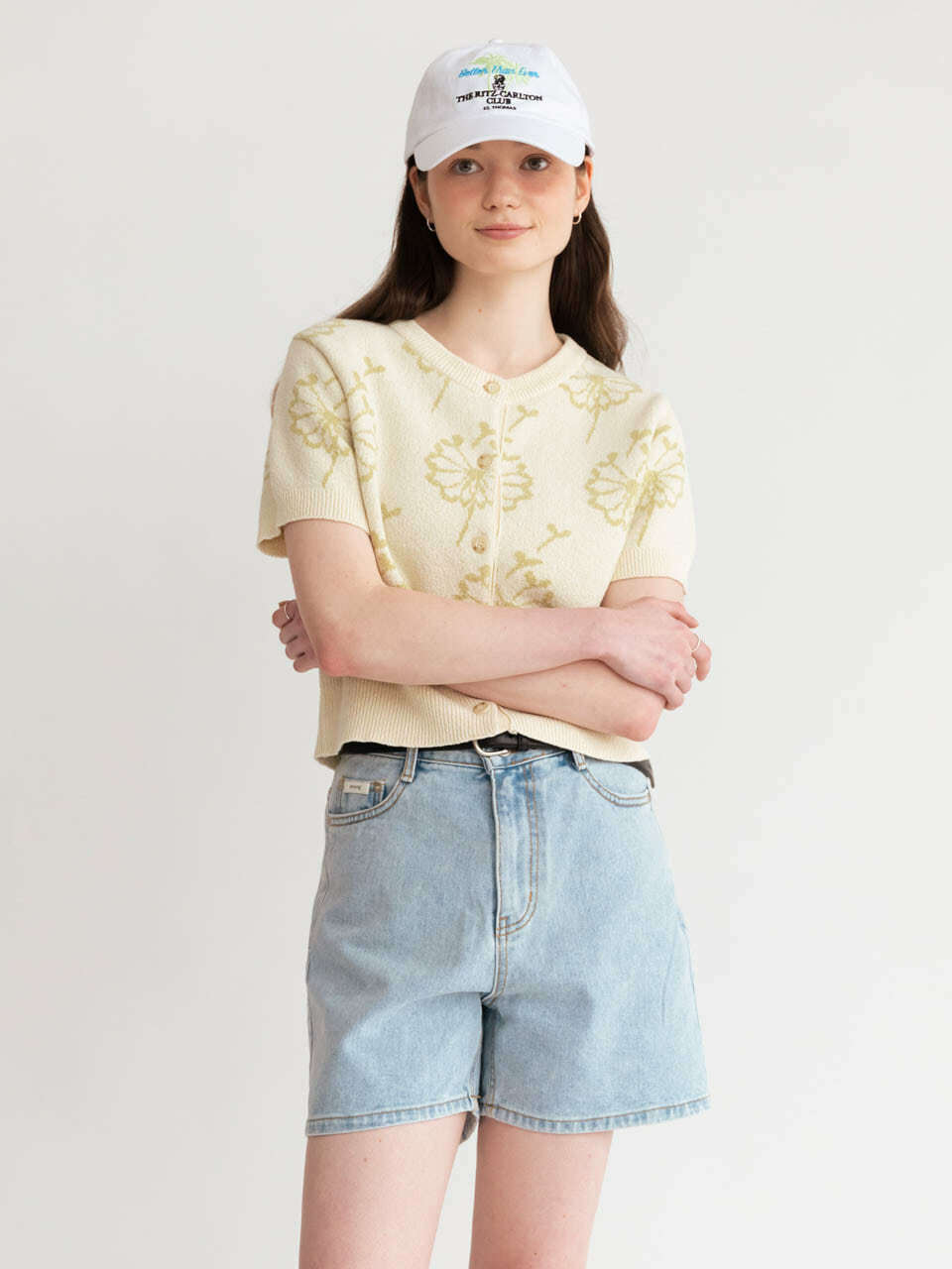AMONG Flower Seed Cotton Blend Knit Cardigan [Cream]