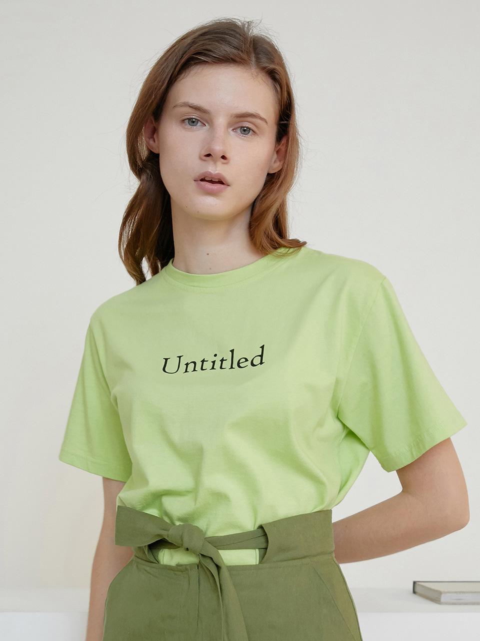 AMONG Minimalist Cotton Relaxed Fit T-shirt [Yellowish Green]