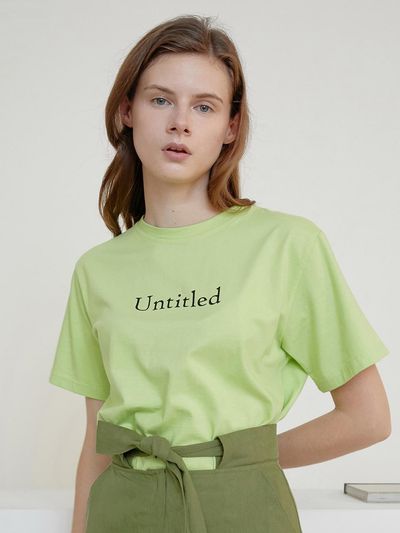 AMONG Minimalist Cotton Relaxed Fit T-shirt [Yellowish Green]