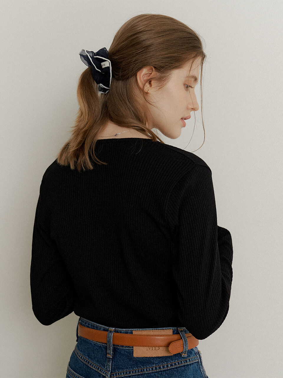AMONG Organza Embroidered Delicate Scrunchie