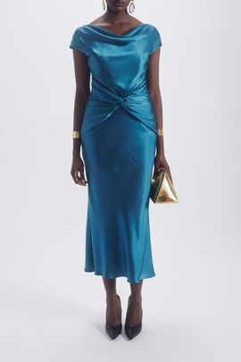 Amsale Amsale Cowl Twist Knot Dress