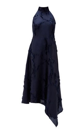 Amsale Amsale Eyelash Jacquard Halter Dress