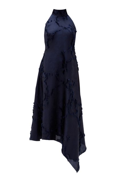 Amsale Amsale Eyelash Jacquard Halter Dress