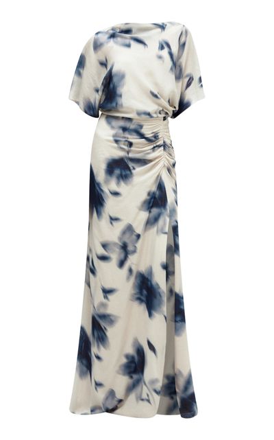 Amsale Amsale FloralPrint Gauze Dress