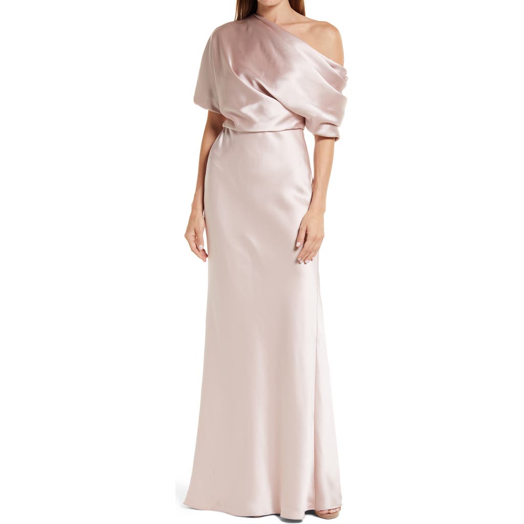 Amsale Amsale One-Shoulder Fluid Satin Gown