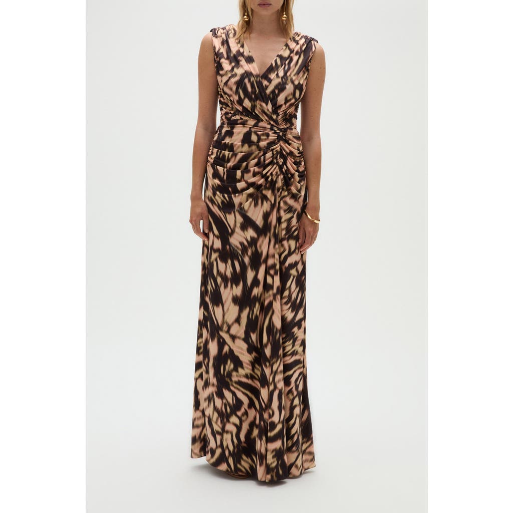 Amsale Amsale Printed Satin Jersey Dress