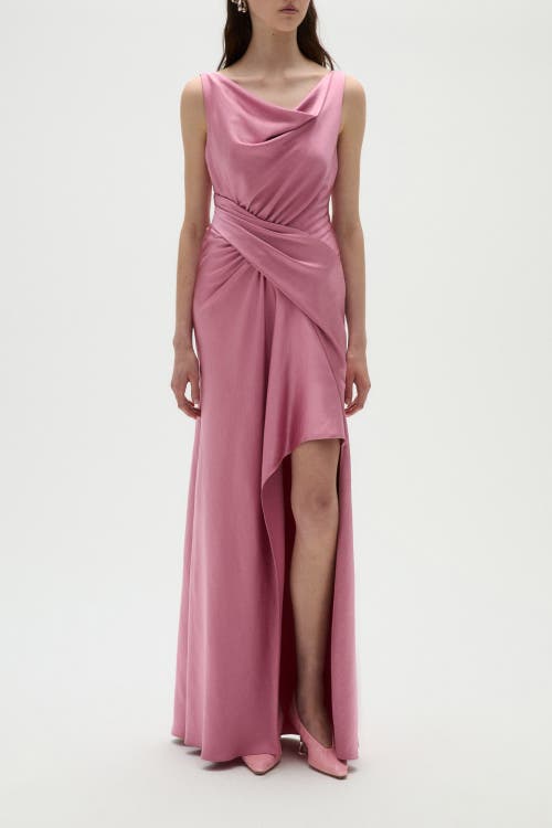 Amsale Amsale Satin Draped Gown