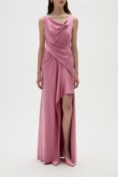 Amsale Amsale Satin Draped Gown