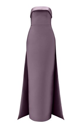 Amsale Amsale Strapless Column Gown with Overskirt