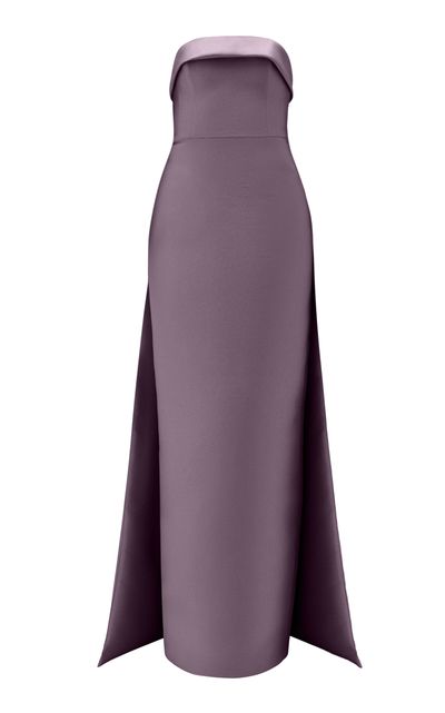 Amsale Amsale Strapless Column Gown with Overskirt