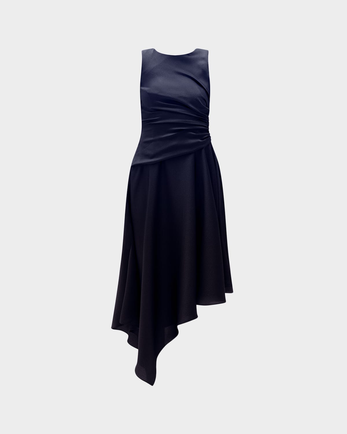 Amsale Asymmetric Sleeveless Midi Dress