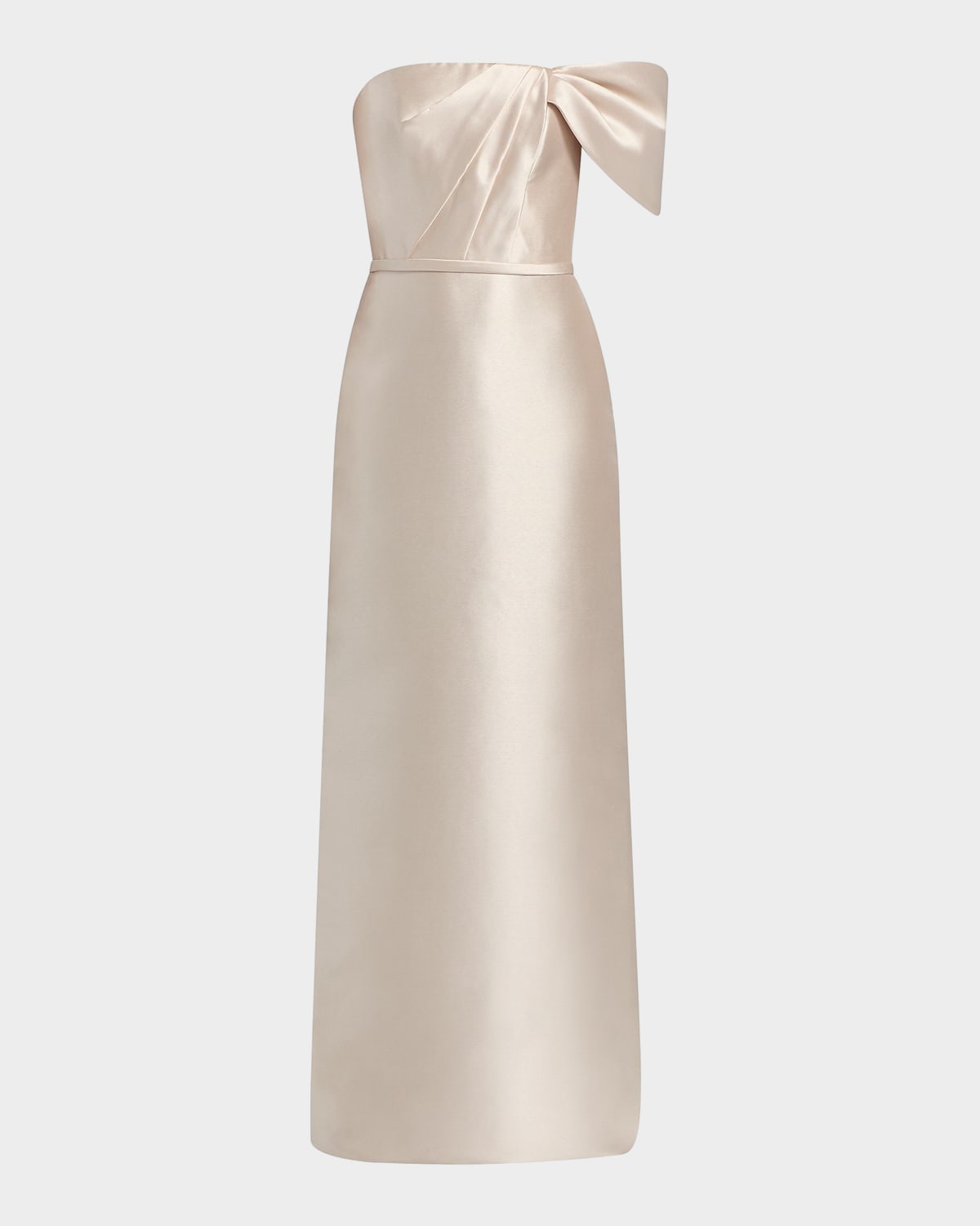 Amsale Satin One-Shoulder Column Gown