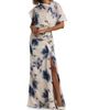 Amsale Women's Blurred Floral Draped A-Line Gown - 2