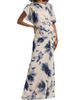Amsale Women's Blurred Floral Draped A-Line Gown - 3
